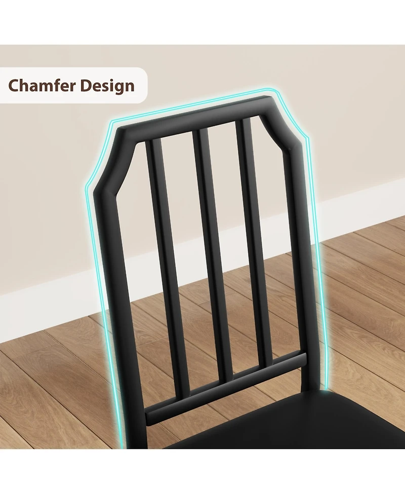 homfan Dining Table Set for 2 Square Compact Bistro Table with Upholstered Chairs, Glass Breakfast Nook Set for Small Space Apartment