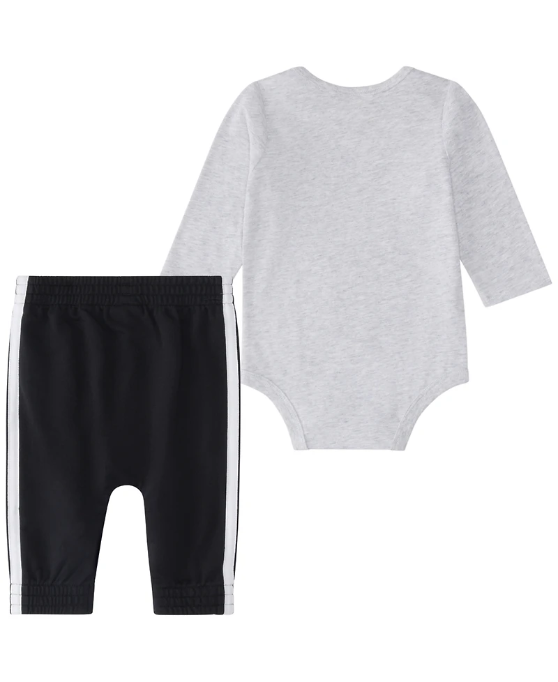 adidas Baby Boys' Long-Sleeve Bodysuit and Pants, 2-Piece Set
