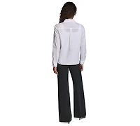 Karl Lagerfeld Paris Women's Cotton Poplin Button-Front Blouse