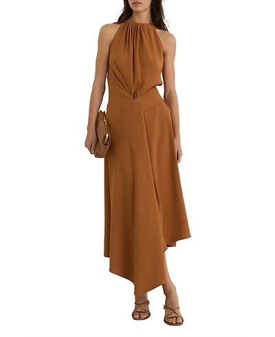 Reiss Women's Drape-Detail Sleeveless Midi Dress