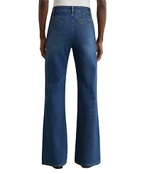 Reiss Women's Pintuck-Detail Flared Jeans