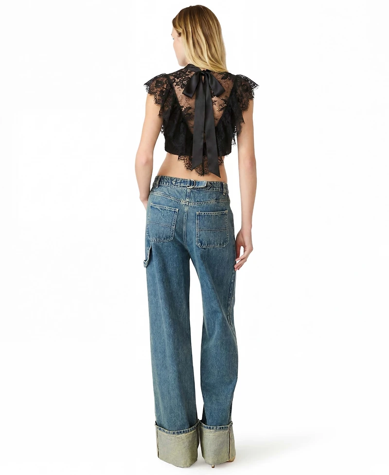 Steve Madden Women's Faya High Round Neck Top