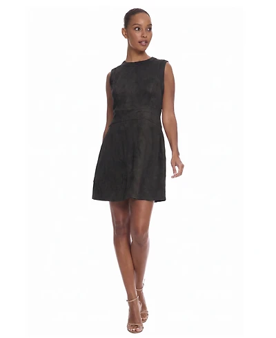 Maggy London Women's Sleeveless Suede Mini Dress