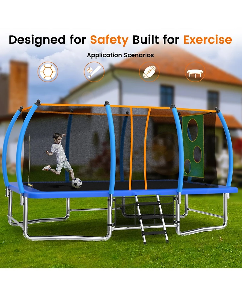 Zeny Outdoor Square Trampolines for Kids Adults Long Rectangular Tumbling Trampoline
