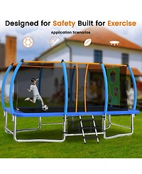 Zeny Outdoor Square Trampolines for Kids Adults Long Rectangular Tumbling Trampoline
