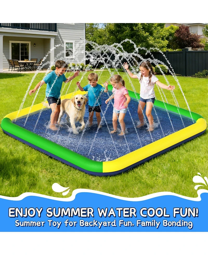 Aofar Splash Pad Sprinkler Mat Outdoor Summer Fun