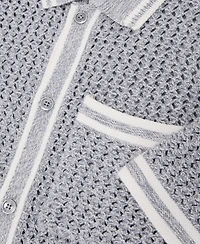 Reiss Men's Meadows Button Through Crochet Shirt