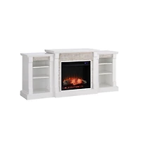 Augusta Home Gallatin Criss-Cross Electric Fireplace w/ Bookcases