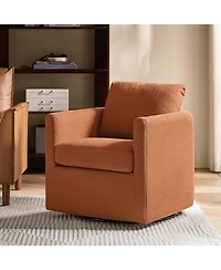 Modern Asser Slipcovered Swivel Chair