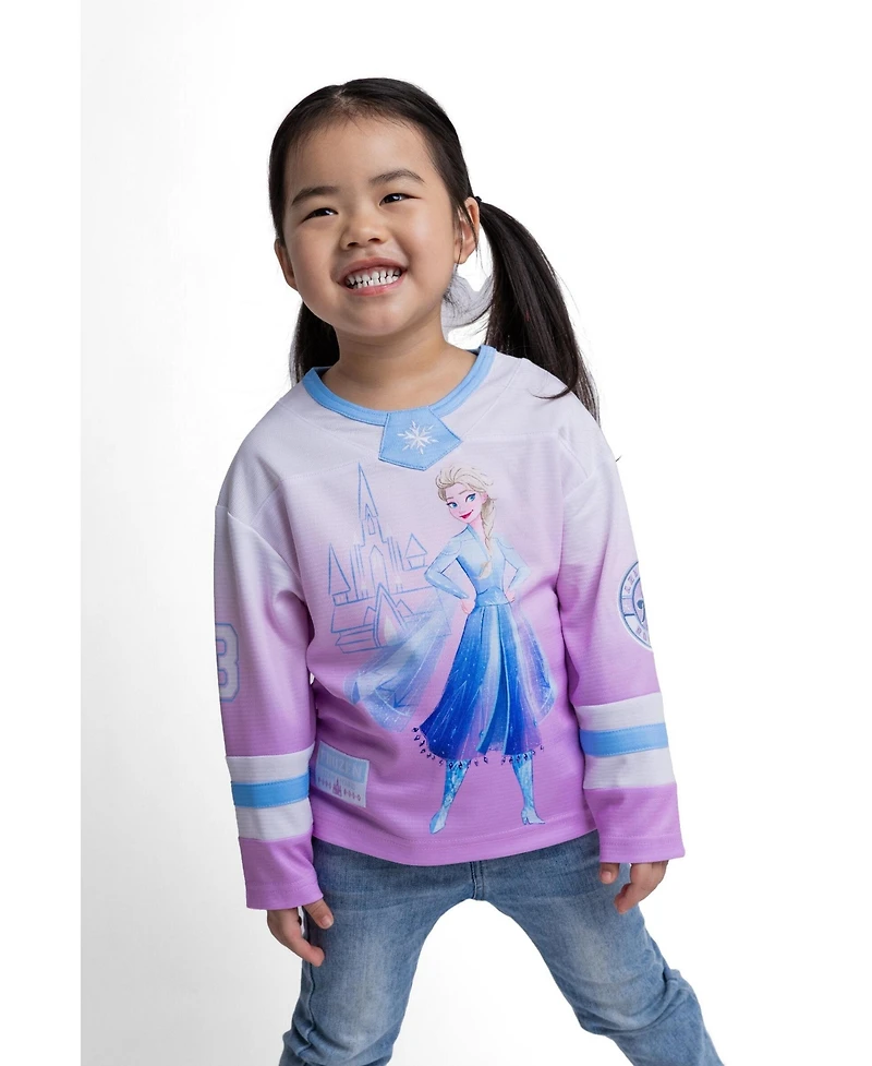 Frozen Toddler Girls Lilo and Stitch Queen Elsa Athletic Hockey Jersey