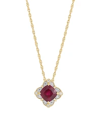 Macy's Lab-Grown Sapphire (1-9/10 ct. t.w.) & (1/8 Pendant Necklace Sterling Silver (Also Available Ruby)