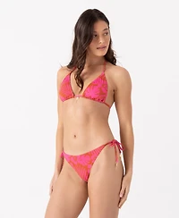 Roxy Women's Sun Chaser Mini Tiki Tri Charm Detail Bikini Top