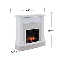 Augusta Home Jacksdale Criss-Cross Electric Media Fireplace w/ Faux Stone