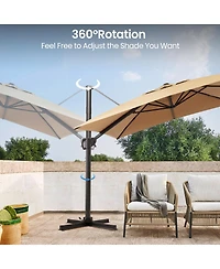 Pellebant Outdoor Patio 9 X 12Feet Aluminum Cantilever Umbrella