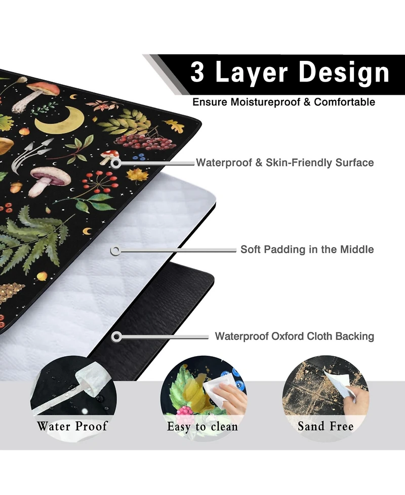 Aofar 80"x80" Picnic Beach Camping Blanket Waterproof Sandproof Foldable