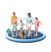 Aofar 97" Non-slip Splash Pad Sprinkler Pool Fountain Play Mat Pet Dog