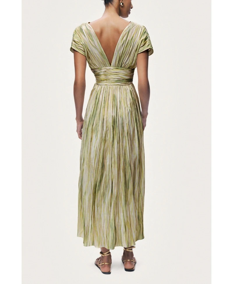 Nocturne Women's Printed V-Neck Midi Dress
