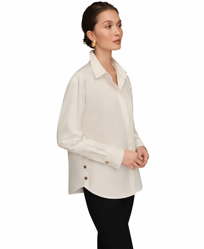 Donna Karan New York Women's Long-Sleeve Button-Up Shirt