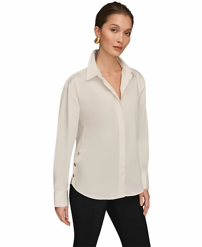 Donna Karan New York Women's Long-Sleeve Button-Up Shirt