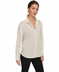 Donna Karan New York Women's Long-Sleeve Button-Up Shirt