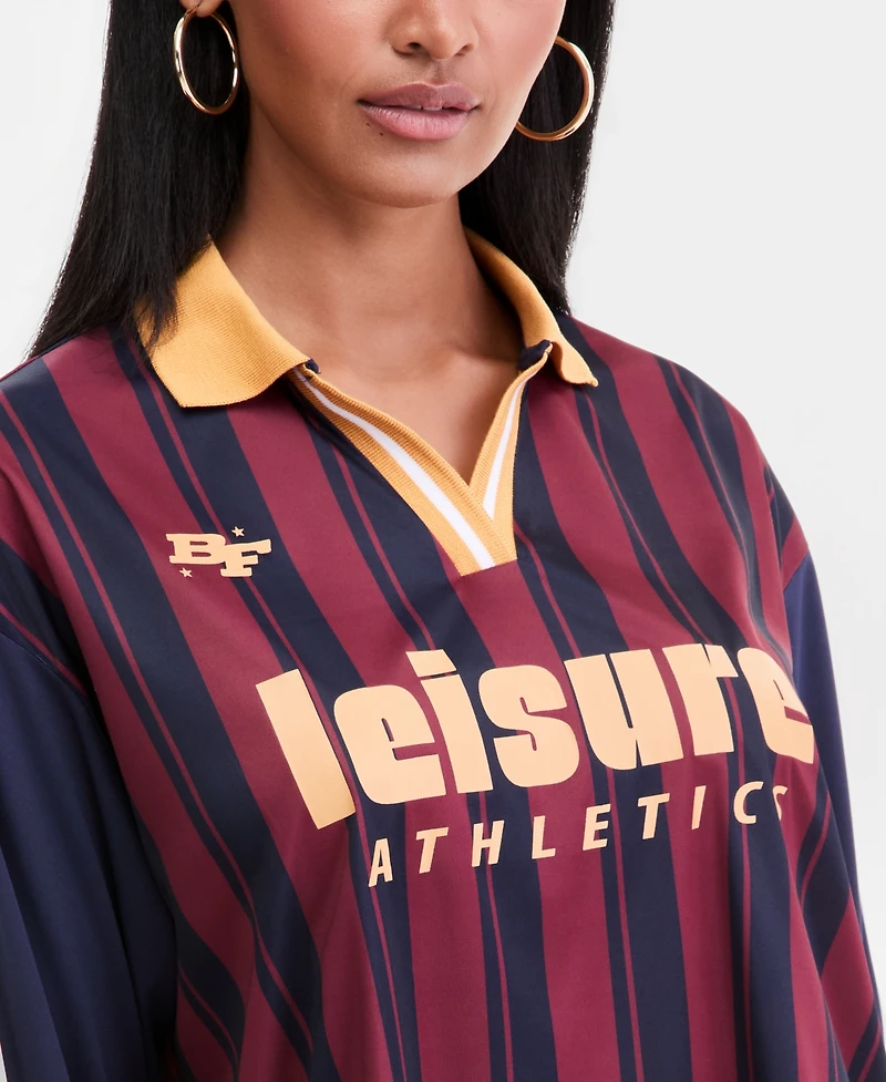 Bar Iii Women's Leisure Athletics Graphic Long-Sleeve Jersey, Macy's Exclusive