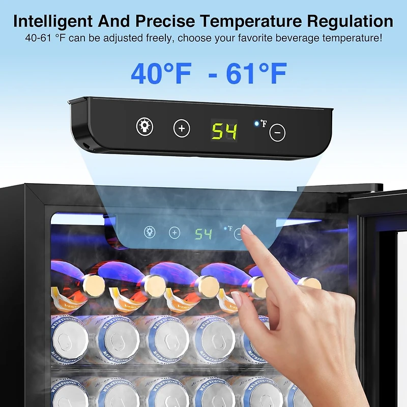 Cowsar 1.3 Cu. Ft. Beverage Refrigerator with Led Light