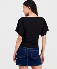 Bar Iii Women's Boat-Neck Flutter-Sleeve Top, Macy's Exclusive