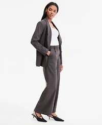 Bar Iii Women's Plaid High-Rise Wide-Leg Pants, Macy's Exclusive