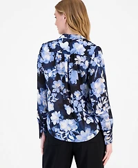 Anne Klein Petite Long-Sleeve V-Neck Top