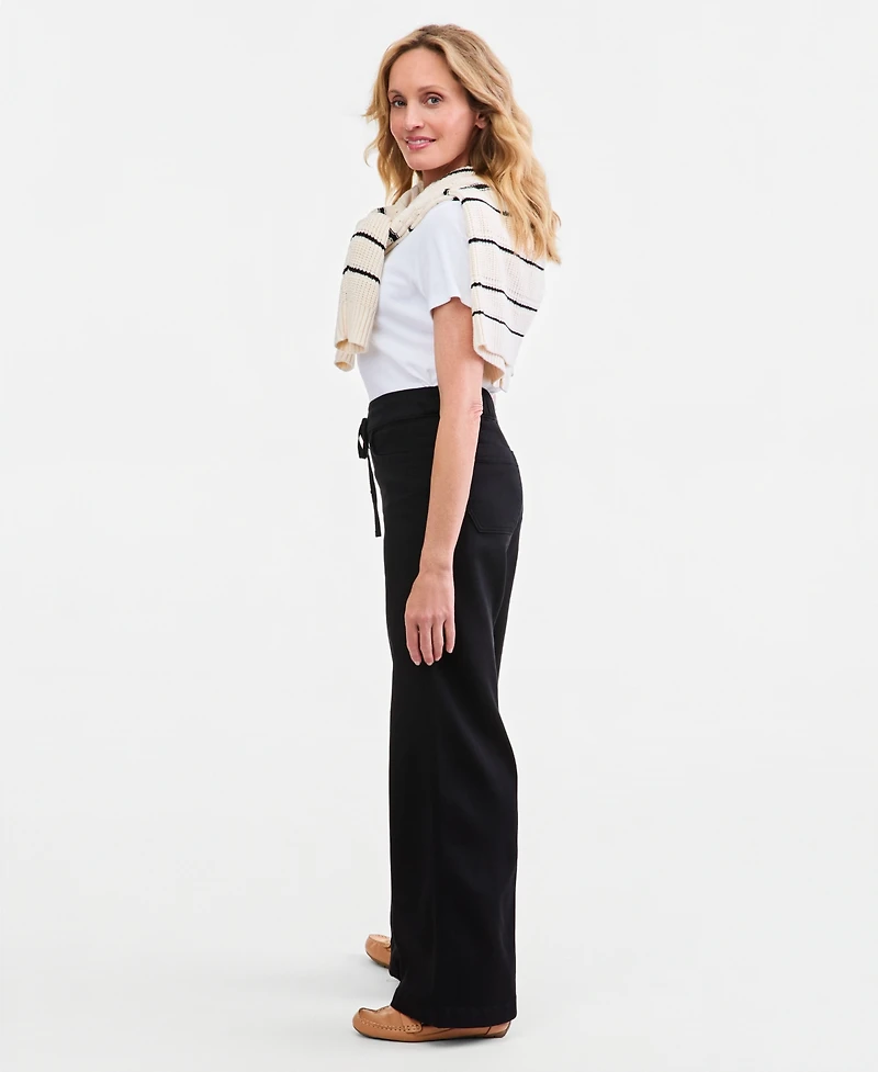 Style & Co Women's Knit High-Rise Wide-Leg Pull-On Jeans, Macy's Exclusive