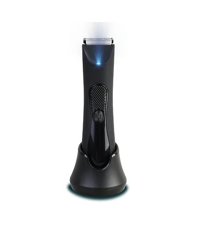Perry Ellis Waterproof Rechargeable Body Hair Trimmer with Ceramic Blades and Charging Stand