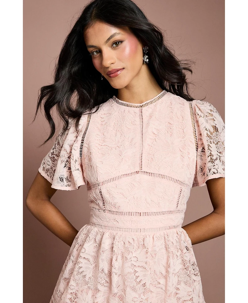 Coast Women's Flutter Sleeve Tiered Midi Dress
