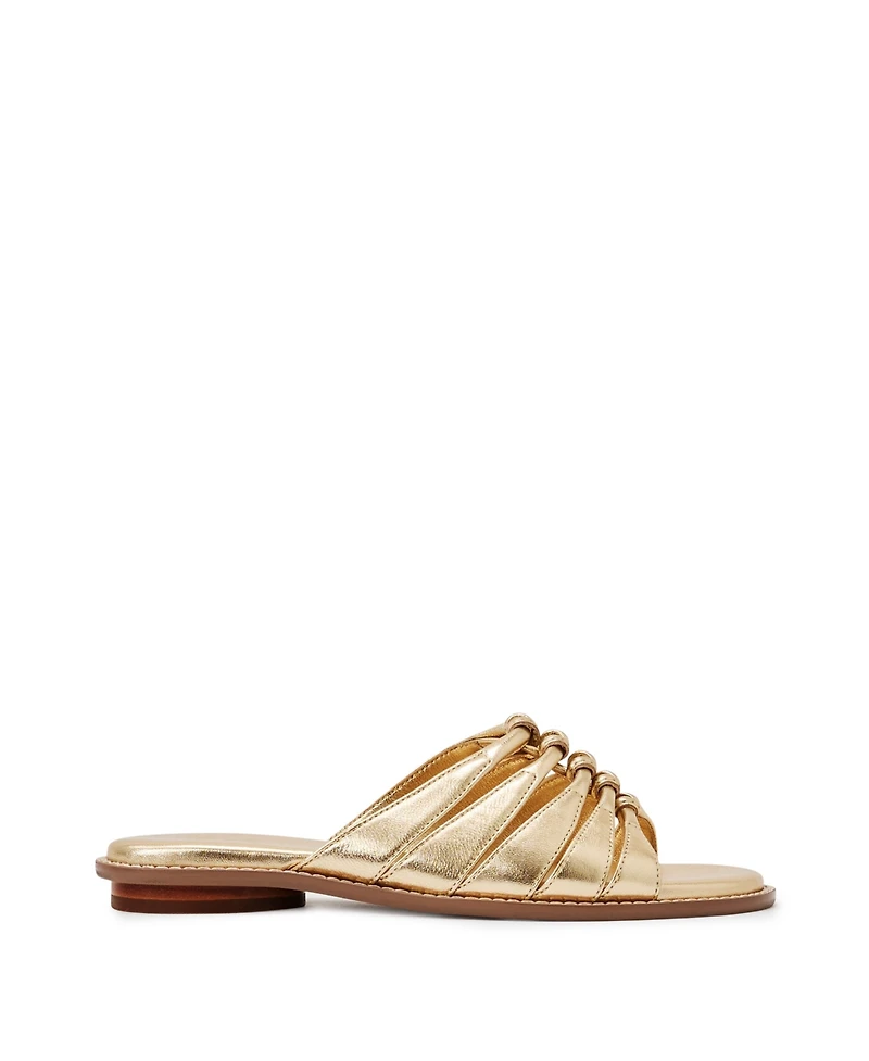 Reiss Women's Agnes Gold Knotted Flat Sandals