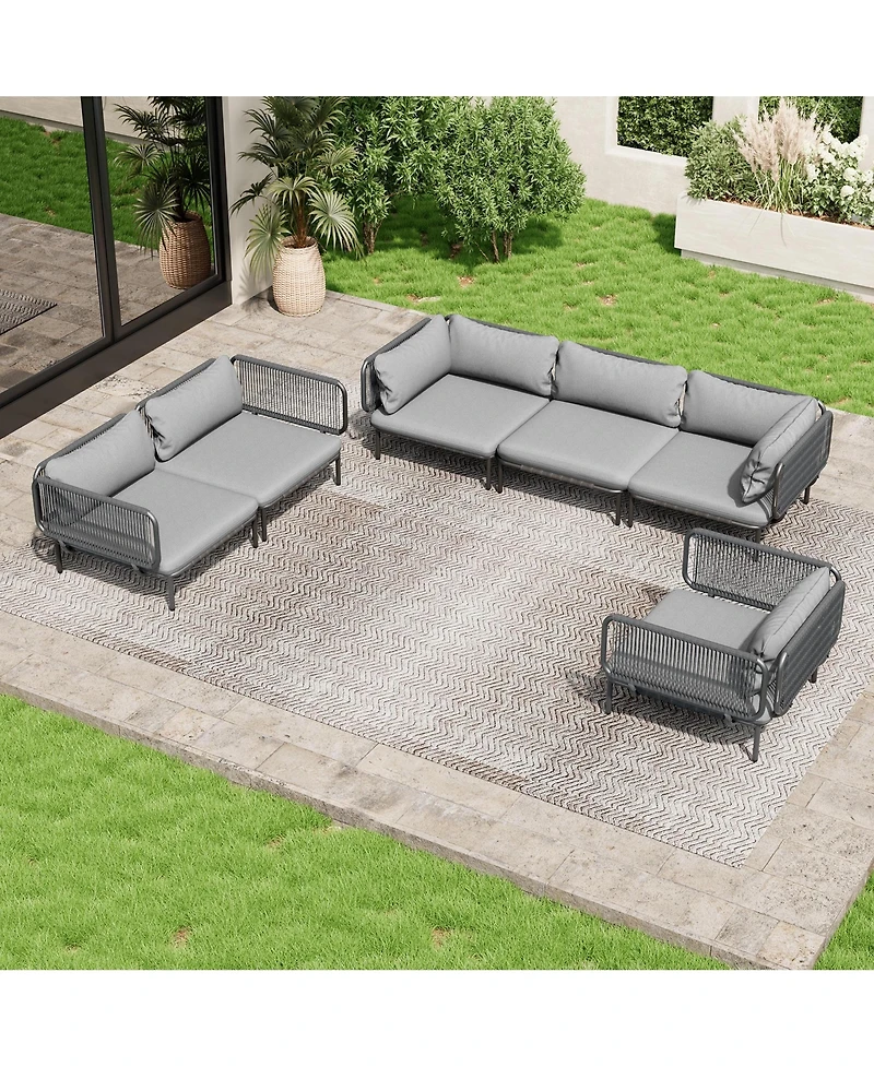 Pellebant Outdoor Patio Cushion Sectional Sofa Set Furniture Diy Free Combination
