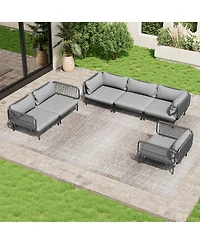 Pellebant Outdoor Patio Cushion Sectional Sofa Set Furniture Diy Free Combination