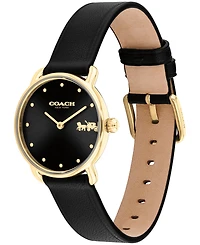 Coach Women's Elliot Black Leather Strap Watch 28mm