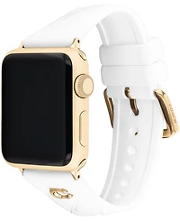 Coach Women's White Silicone Apple Watch Strap 38mm, 40mm, 41mm