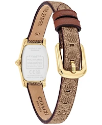 Coach Women's Greta Brown Khaki Pvc Caramel Leather Strap Watch 15.3mm