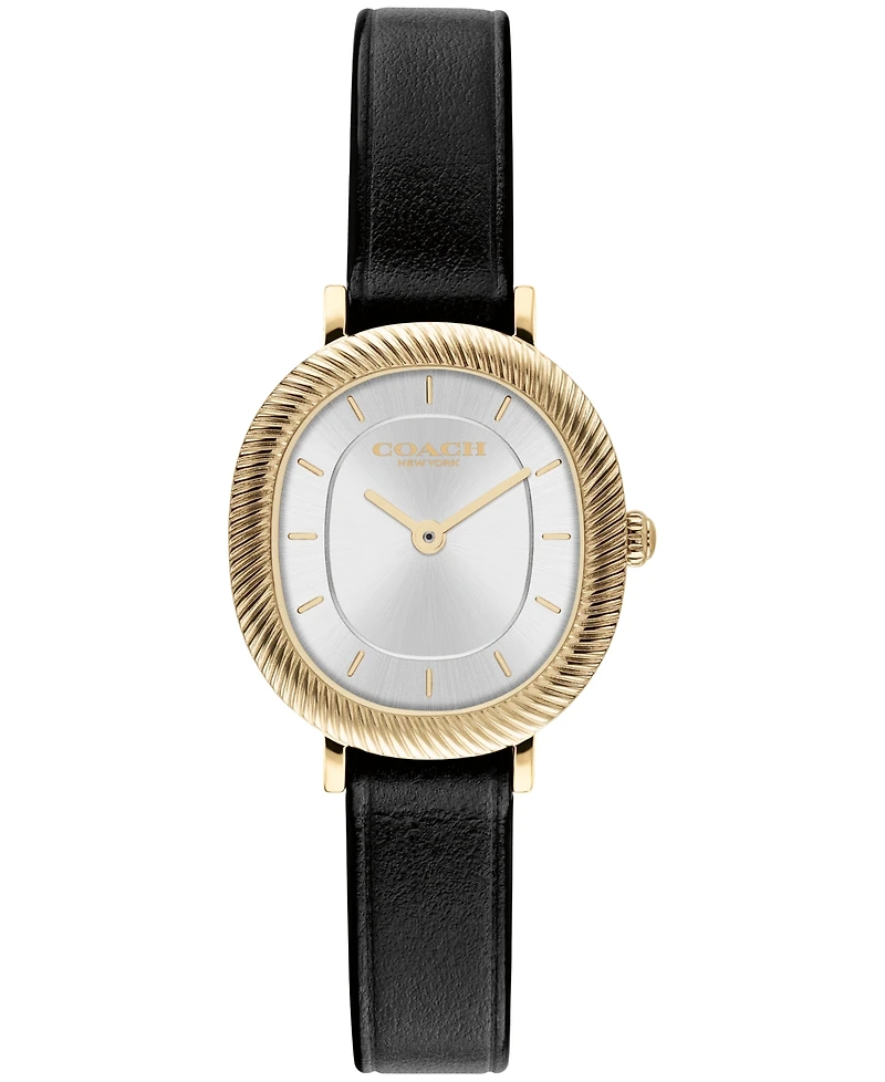 Coach Women's Harlow Black Leather Strap Watch 23.8mm