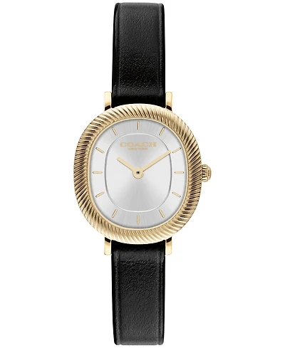 Coach Women's Harlow Black Leather Strap Watch 23.8mm