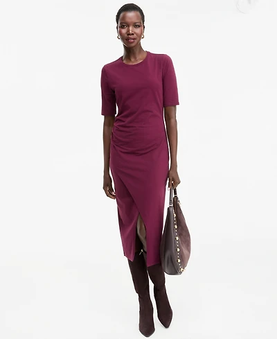 I.n.c. Women's Front-Slit Short-Sleeve Midi Dress, Macy's Exclusive