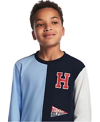 Tommy Hilfiger Boys' 8-20 Color-Block Logo Long-Sleeve T-Shirt