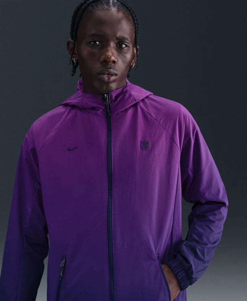 Nike Men's Purple Barcelona Awf Woven Full-Zip Jacket