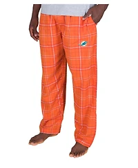 Concepts Sport Men's Orange Miami Dolphins Ultimate Plaid Flannel Pants