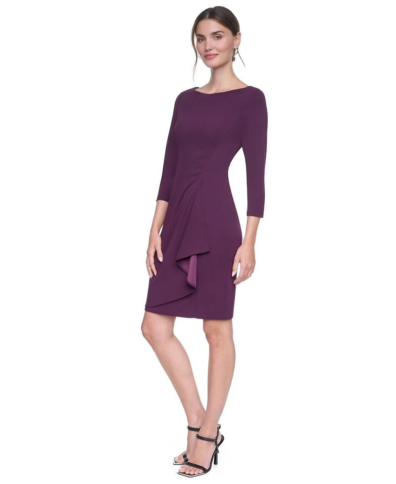Dkny Women's Boat Neck Ruched Sheath Dress