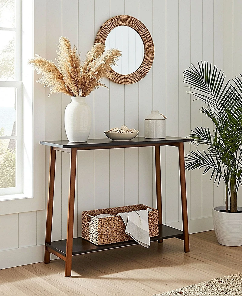 Fairway Avenue Home 28" Bamboo Wood Rectangle 2-Tier Console Table