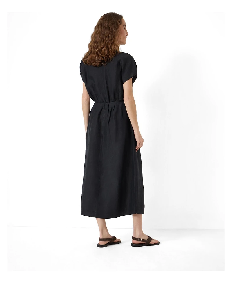 Hush Women's Remy Pleated Linen Blend Midi Dress