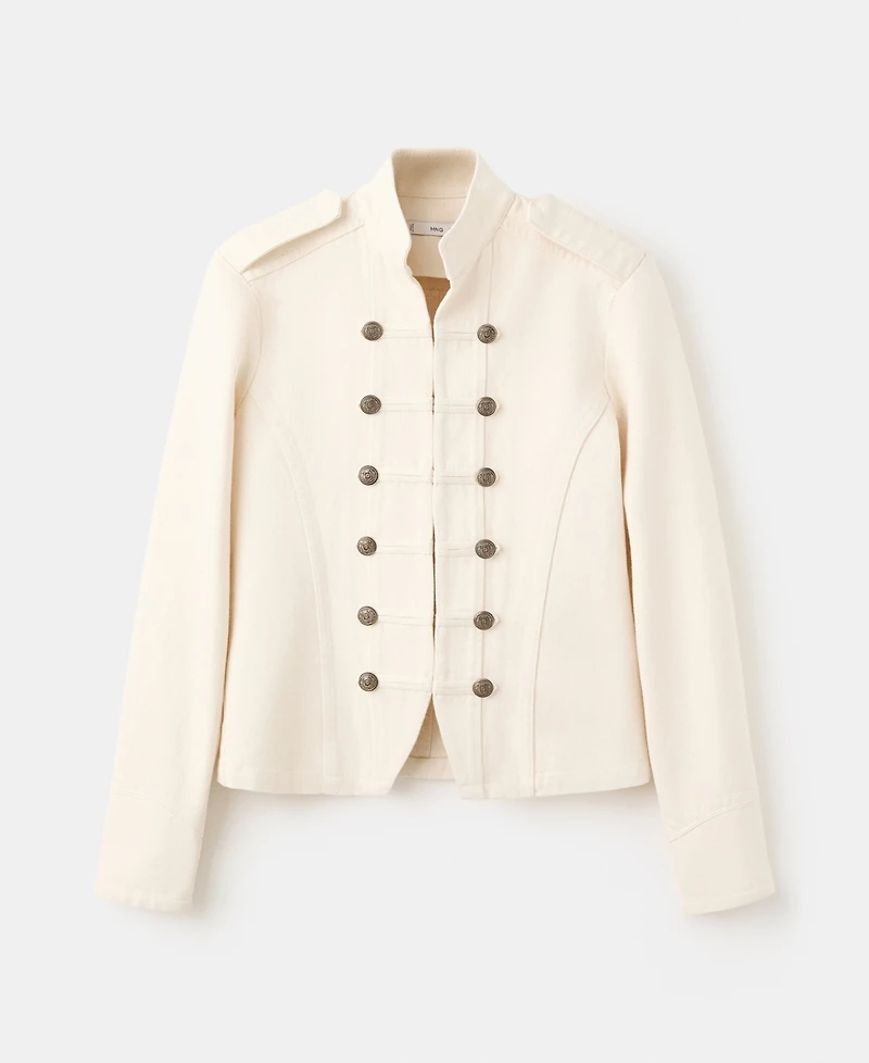 Mango Women's Band Collar Fitted Jacket