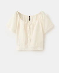 Mango Women's Cotton Lace Blouse