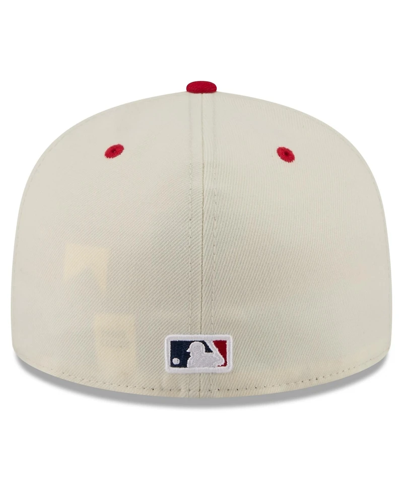 New Era Men's Cream/Red Athletics Usa 250 Fourth of July 59FIFTY Fitted Hat
